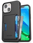 Encased Phantom Designed for iPhone 13 Wallet Case (2021) Protective Phone Case with Card Holder (4 Credit Card Capacity) Black