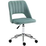 Vinsetto Mid Back Office Chair, Velvet Fabric Scallop Shape Swivel Computer Desk Chair with Adjustable Height, Green