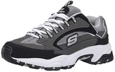 Skechers Men's Stamina Nuovo Lace-Up Sneaker, Charcoal/Black, 9 M US