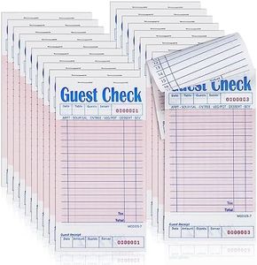 Rcybeo Guest Check Pads (20 Pack) Numbered Server Note Pads, Waitress Order Notepad, Food Receipt Book, 50 Checks Per Pad-Total 1000 Restaurant Checks, Waitress Accessories