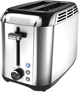 Black+Decker Toaster with Rapid Toast Techology, 2 Slice, Stainless Steel, TR3500SD