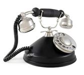 Nautical Vintage Look Black and Silver Telephone Victorian Old Classic Look Landline Non Working Telephone Only for Decoration