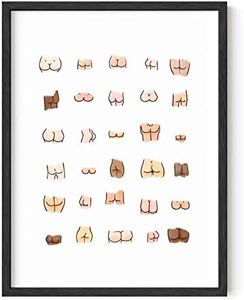 HAUS AND HUES Funny Bathroom Art Funny Bathroom Decor Butts Collage Cute Bathroom Decor Art Print Funny Bathroom Sign Funny Bathroom Wall Art Funny Bathroom Poster | 12" x 16" UNFRAMED (Butts)