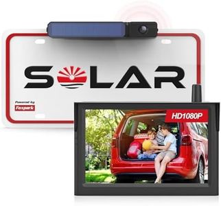 Solar Wireless Reversing Camera: 1080P 3 Mins DIY Installation Reversing Camera Wireless HD Night Vision, 5" Monitor Foxpark Reverse Camera Kit Support 2 Channels IP69K Waterproof for Car Van Truck