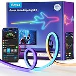 Govee Neon Lights, RGBIC Neon Rope Light 2 Works with Matter, Alexa, Google Assistant, Custom DIY Neon Strip Lights for Bedroom and Wall Decor, Shape Mapping, Softer Material, 16.4ft, Black