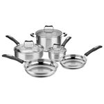 Cuisinart 8-Piece Stainless Steel Pots and Pans Set, Oven & Dishwasher Safe, Silver (P87-8PSSC)