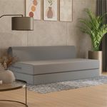 SleepyHug FoldPRO Sofa-Cum-Bed | 3-in-1 Convertible Sofa, Lounger & Bed | TouchSense Technology | HR Foam | Lightweight | 3-Seater | Double Bed | Without Pillow | Grey, 1-Year Warranty