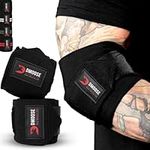 DMoose Elbow Wraps for Weightlifting, Increases Stability of Joints and Supports Injury Recovery, 40" Nylon (1 Pair) Elbow Straps for Bench Press, Cross Training & Powerlifting for Men and Women