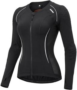 RSYSO Motorcycle Jacket Women Armored Yoga Motorcycle Shirt with CE Certified Protective Mesh Jacket with Reflective Strips, All Season Motorcycle Riding Shirt for Motorcycle Bicycle Riding Gear Black