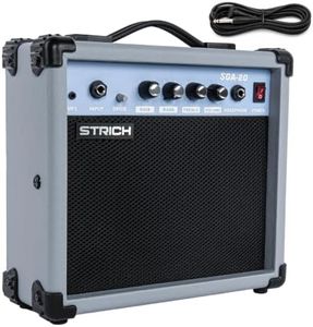 STRICH 20W Portable Electric Guitar Amp, Lightweight Practice Amplifier with Clean & Overdrive Dual Channels, Professional Noise Reduction Cable Included (Slate Blue)
