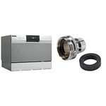 Danby Portable Countertop Dishwasher with Faucet Adapter Bundle | DDW631SDB (Silver) + Danco 36108E