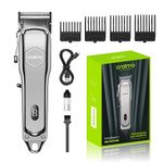 Oraimo Mens Hair Clipper Cordless Rechargeable Clippers Hair Trimmer For Men Professional Barbers Grooming Kit,150-Min Working Time With Led Display (Silver), Battery Powered