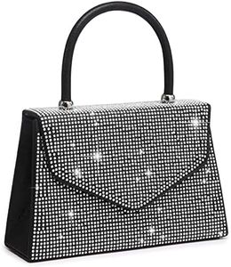 Dasein Women's Evening Bag Party Clutches Wedding Purses Cocktail Prom Handbags with Frosted Glittering (Rhinestone-black)