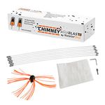 Chimney Cleaner Kit, Drill Powered Sweeping Brush, Rotary Brush, 8m, Fireplace, Wood Burner, Flue, Reinforced Nylon Flexible Rods, FREE Dust Sheet, FREE Storage Bag, Includes Drill Adapter & Allen Key