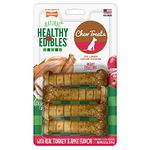 Nylabone 4 Count Healthy Edibles Turkey and Apple Flavored Dog Treat Bones, Regular