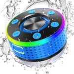 Donerton Bluetooth Shower Speaker, IP7 Waterproof Wireless Speakers with HD Sound Stereo, Portable Speaker, LED Light Mini Speakers with Suction Cup, Radio, TWS Mode, Built-in Mic, Handsfree（Blue）