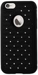 Reiko Premium Hybrid PC and Silicone Double Protection Diamond Bling Case for iPhone 6 4.7inch, iPhone 6S 4.7inch - Retail Packaging - Black