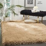 Carpet collection Micro Silk Fiber Shaggy Modern Soft Handwoven Plain California Premium Shag Collection Rectangular Rug With 5 Cm Pile Height (120 X 180 Cm, Beige)