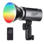 NEEWER MS150C RGBWW LED Video Light with 2.4G/APP Control, 150W Metal Mini RGB COB Continuous Output Lighting Bowens Mount Handheld Spotlight 2700K-6500K, 18000lux/1m, CRI97+/TLCI98+,17 Effects, RGBCW