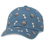 AMERICAN NEEDLE Replay Pug Dog Bone Casual Baseball Dad Hat (44900A-PUG-BREB) Breaker Blue