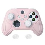 eXtremeRate PlayVital Samurai Edition Cherry Blossoms Pink Anti-slip Controller Grip Silicone Skin, Ergonomic Soft Rubber Protective Case for Xbox Series S/X Controller with White Thumb Stick Caps