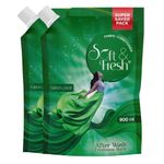 Soft & Fresh Combo Pack of Green Jade 2X900ml, best Fabric Conditioner softener increase freshness and softness 900ml refill pouch pack of 2