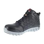 Reebok Mens Sublite Cushion Work Safety Toe Athletic Mid Cut Construction Shoe, Black, 12 Wide US