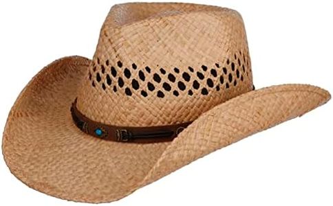 Stetson Rifterson Western Raffia Hat Men - Straw Sun Spring-Summer - S (54-55 cm) Nature