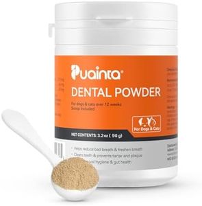 PUAINTA Dog Teeth Cleaning Powder - Dog Dental Powder for Breath Freshener - Targets Tartar & Plaque - Cat Dog Dental Care - All Breeds & Sizes