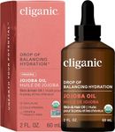 Cliganic USDA Organic Jojoba Oil, 100% Pure (2oz) | Natural Cold Pressed Unrefined Hexane Free Oil for Hair & Face | Base Carrier Oil | Cliganic 90 Days Warranty
