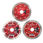 EZARC 115mm Diamond Cutting Discs, 3PCS Diamond Cutting Blades, Diamond Saw Blades for Stone, Granite, Concrete, Porcelain, Ceramic, Granite Marble Tile (Mix Pack)