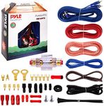 Pyle Marine and Car Audio Wiring Kit - 20ft 8 Gauge Power Wire - Up to 1000 Watts Amplifier Hookup for Battery, Head Unit & Stereo Speaker Installation - Marine Grade Cable & Gold Plated Fuse