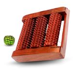 GOSHOPECO Wooden Feet Massager 3 Rollers with wooden Ball Made of Sheesham Wood For Hand And Foot Therapy, Stress Relief and Improved Blood Circulation (set of 2)