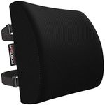 FORTEM Lumbar Support Office Chair, Lumbar Support Pillow for Car, Office Chair Back Support, Lumbar Pillow for Desk Chair, Memory Foam Back Cushion, Washable Cover (Black)