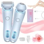 Dusk Razor for Women, Dusk Glide Pro 3.0 Shaver - Dusk Official Razor, Women Electric Shaver, 2 in 1 Electric Shaver Razors, Ipx7 Waterproof Women's Bikini Trimmers, Wet & Dry (Blue)