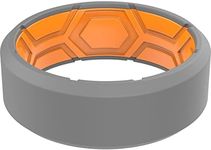 ThunderFit Men Breathable Air Grooves Silicone Rings Wedding Bands 8mm Wide 2.4mm Thick - 1/2/3/4/6/7 Variety Multipack (Pack O - Size 12.5-13 (22.2mm))