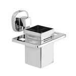 ACHRO Stainless Steel Tumbler Holder for Bathroom Toothbrush and Toothpaste for Wash Basin (Square Tumbler Holder)