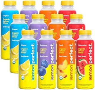 Lemon Perfect 4-Flavor Lemon Water Variety Pack, Organic, Zero Sugar 12 pk
