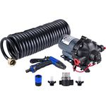 VEVOR RV Water Pump 5.3 GPM 5.5 Gallons Per Minute 12V Water Pump Automatic 70 PSI Diaphragm Pump with 25 Foot Coiled Hose Washdown Pumps for Boats Caravan Rv Marine Yacht