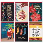 Hallmark Mahogany Christmas Card Assortment (24 Cards and Envelopes) Black Santa Claus, Let's Get Merry