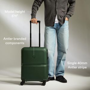 Antler Hard Shell Cabin Suitcase 55x40x20cm – Green, 4 Spinner Wheels, TSA Lock