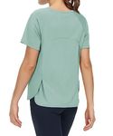 THE GYM PEOPLE Women's Short Sleeve Workout Shirts Lightweight Quick Dry Athletic Tops with Side Slits