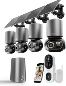 BOTSLAB 2K Doorbell Camera Wireless, 4K Security Cameras Wireless Outdoor, 4 Cam-Kit