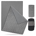 flintronic Yoga Towel, Yoga Mat Towel with Grip Silicone Dots, Microfibre Yoga Blanket Towel, Soft & Breathable, with Quick Dry Yoga Towels and Mesh Carry Bag, for Bikram, Pilates - 183x63cm