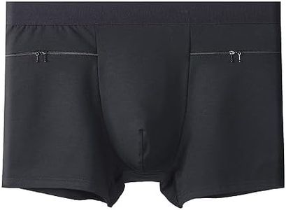 Alienjoy Boxer da uomo tascabili slip intimo con tasche nascoste segrete per viaggi Raves Festivals Conservazione sicura Borseggiatori Proof, Nero , S