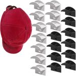 20 Pieces Adhesive Hat Hooks for Baseball Caps Minimalist Hat Rack Design Hat Holder Organizer Hat Hangers for Baseball Caps Display, No Drilling, Strong Hat Wall Hooks