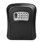 Key Safe Wall Mounted, Key Lock Box Outdoor Indoor with 4 Digit Combination Heavy Duty Waterproof Key Cabinet Combination Key Safe Lock Box for Home Office Parents Spare School Garage (Black)