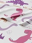 Kids Dinosaur Queen 4 Piece Sheet Set - Boys, Girls, Teens, Toddler - Easy Fit Deep Pockets - Breathable, Hotel Quality Bedding Sheets - Machine Washable - Wrinkle Free - Cute, Cozy, Soft - CGK Linens