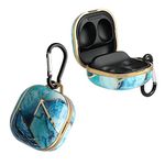 kwmobile Case Compatible with Samsung Galaxy Buds 2 Pro/Buds 2 / Buds Live - Case for Earbuds - AirPod Marble Gold/Blue/White