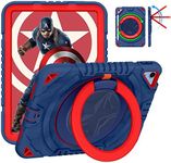 XZC Case for iPad (A16) 11th Generation 11 Inch 2025/ iPad 10th Generation 10.9 Inch 2022 Heavy Duty Shockproof Rugged Cover with Rotating Stand/Pencil Holder/Carrying Shoulder Strap (Blue 3)